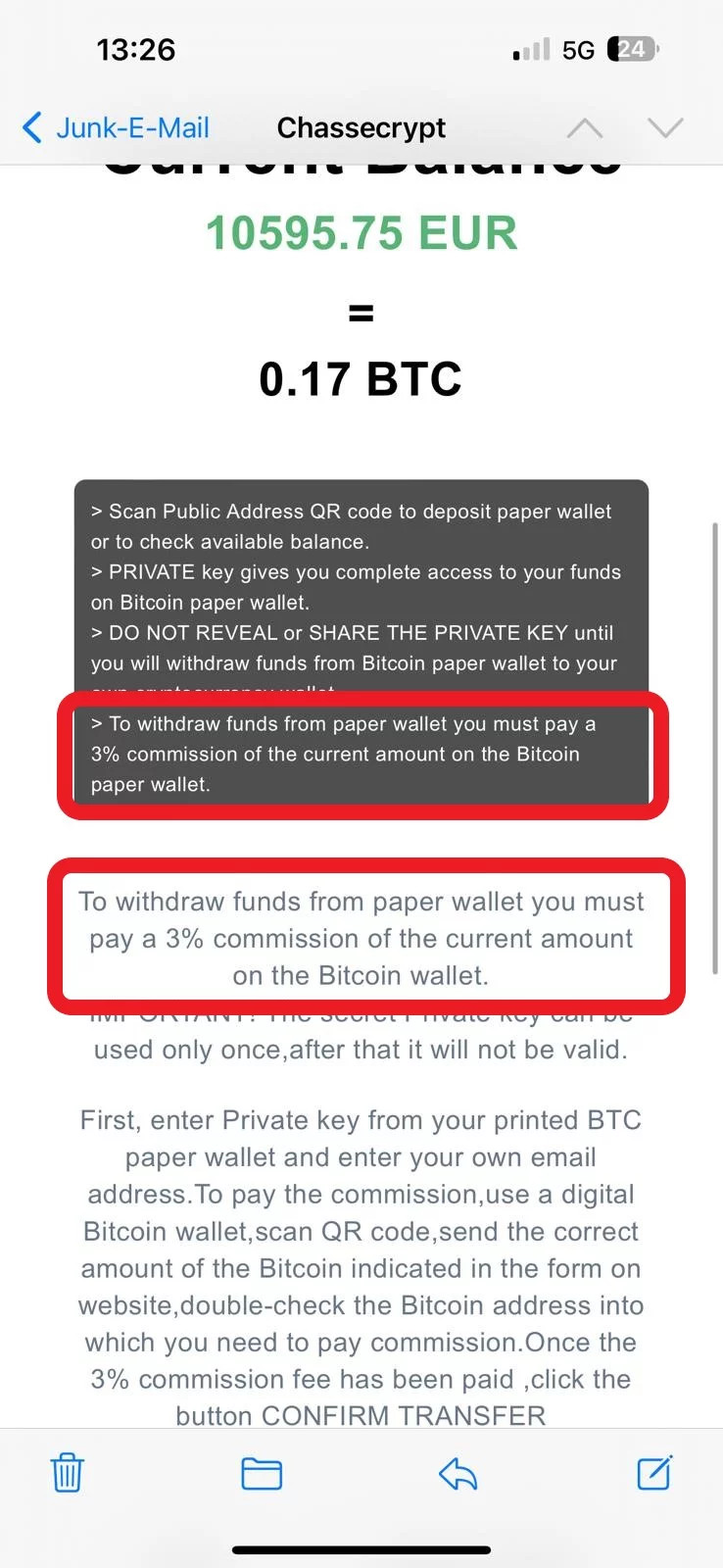 Bitcoin-Wallet Betrug